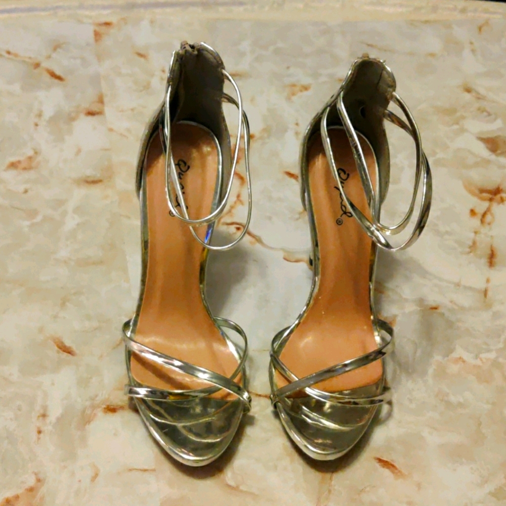 Chrome strappy sandals
